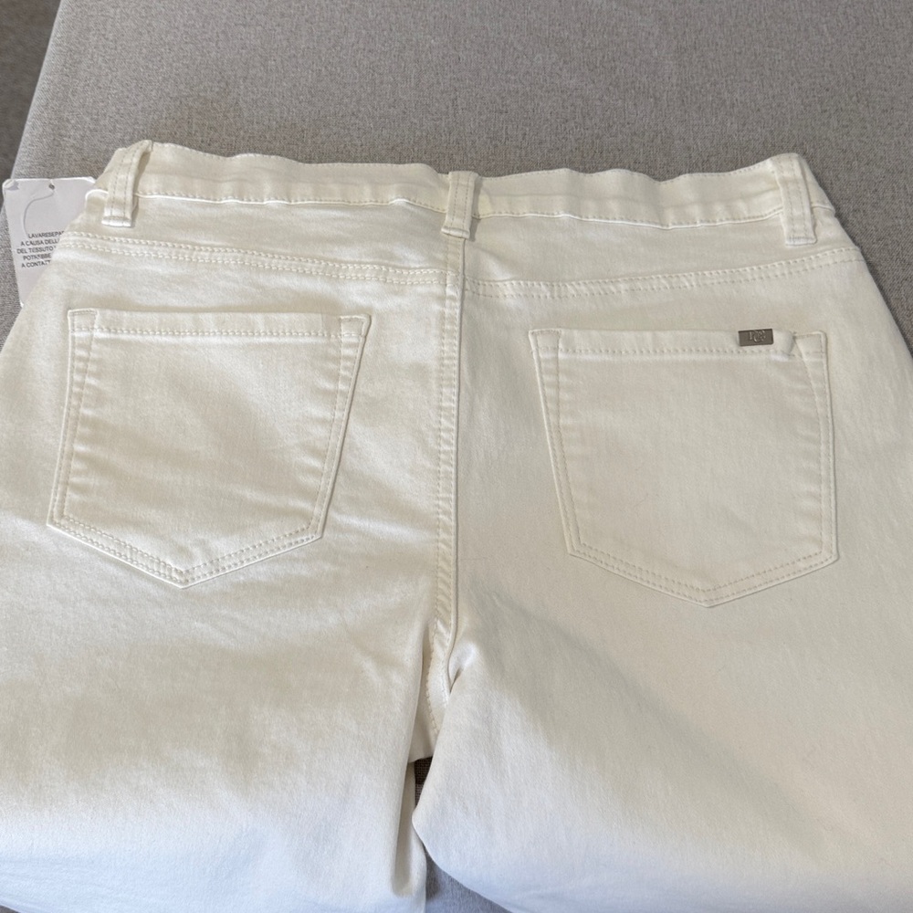 Diane Gilman DG2 Cropped Stretch White Denim Jeans Women's SZ12P. - Picture 12 of 14